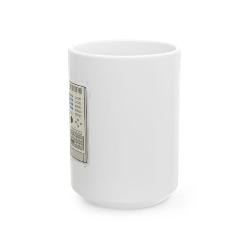 Vintage Drum Machine Coffee Mug – Retro Sampler & Beatmaker Gift for Music Producers